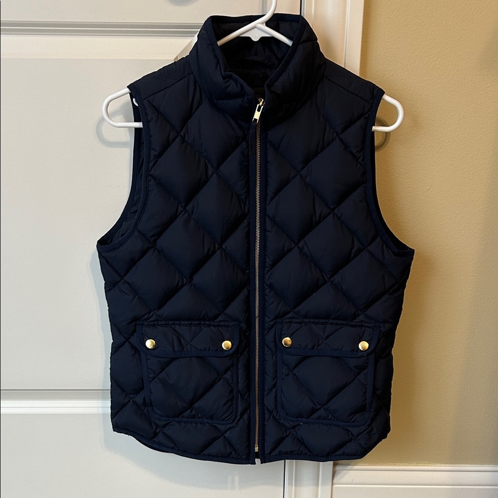 J. Crew Dark Blue Vest with Gold Zipper